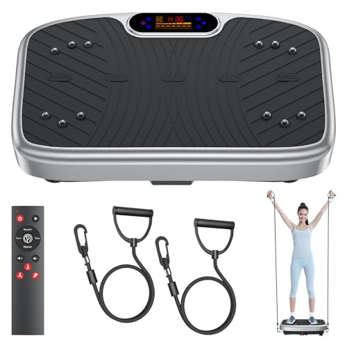 GDCOO Vibration Plate Exercise Machine with 1-200 Speeds Vibrating for Lymphatic Drainage Modern Whole Muscle Workout Equipment for Full-Body Home Fitness Silver | Amazon (US)