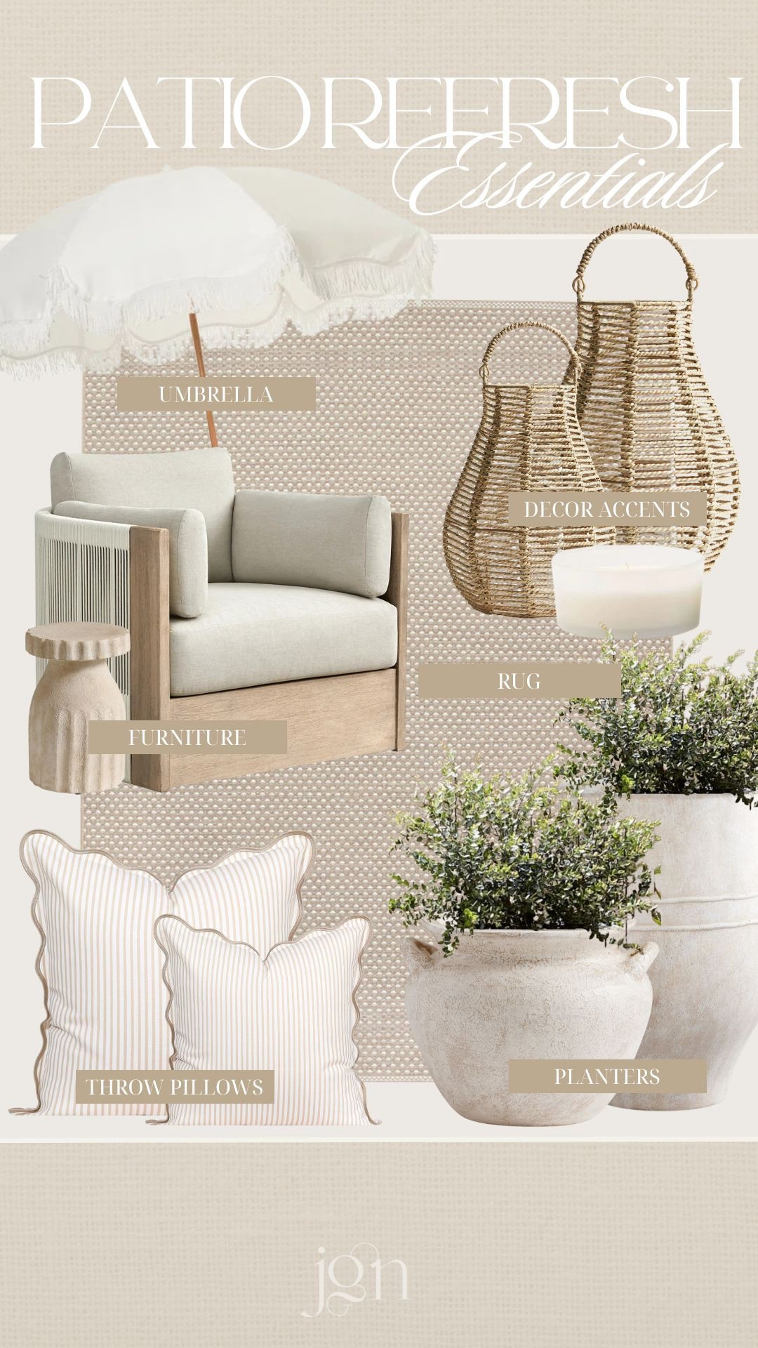 OUTDOOR OASIS ESSENTIALS 🌴

#outdoor #outdoorfinds #patio #porch #rugs #luxeforless #homefinds #outdoorrefresh #accentchair #planters #pillows

#LTKHome #LTKFindsUnder100 #LTKSeasonal