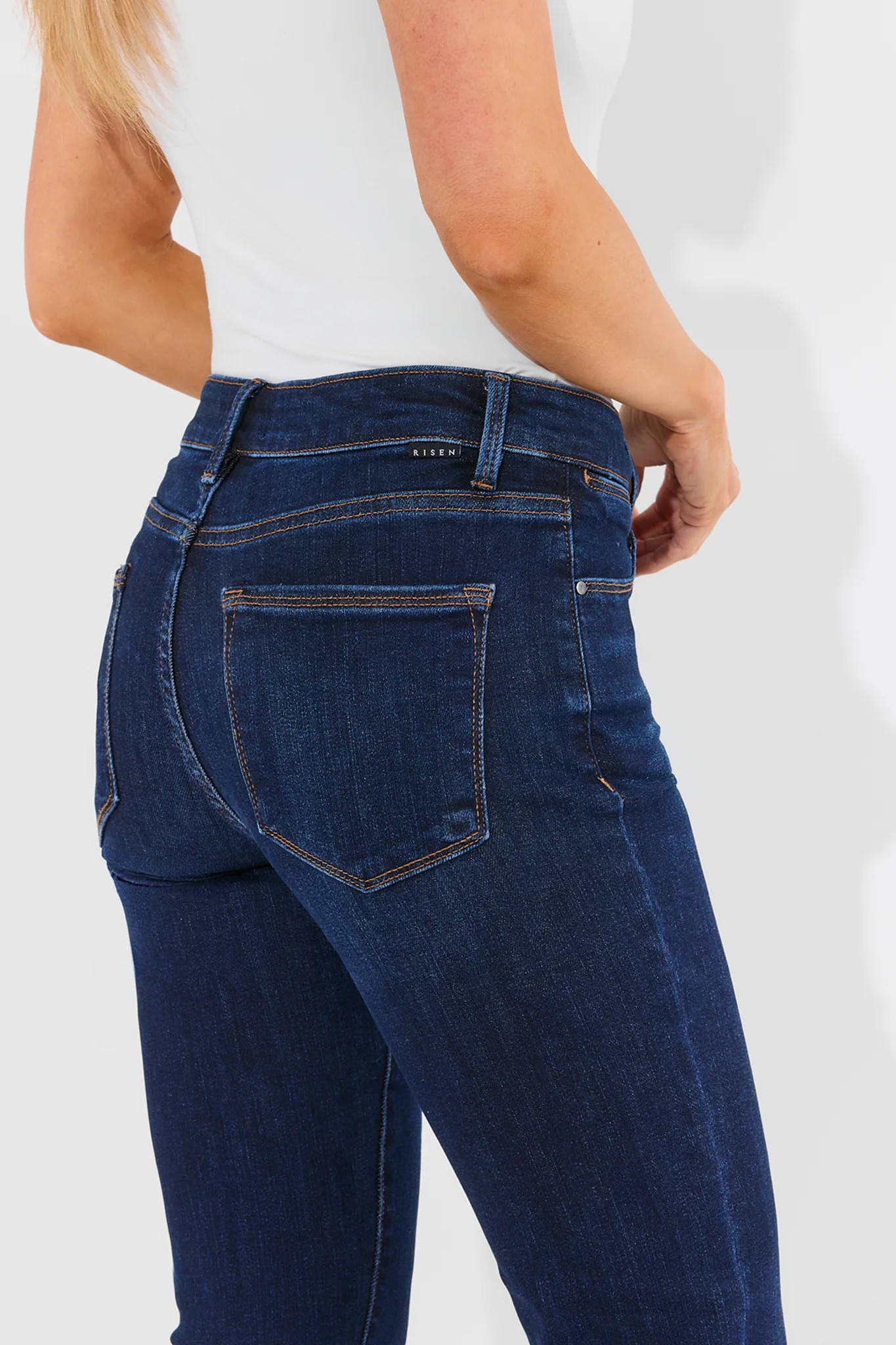 Becca Dark Wash Kick Flare Cropped Jeans | Avara