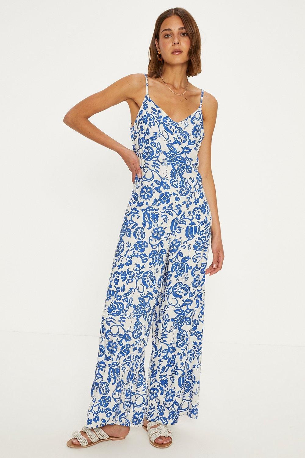 Paisley Print Strappy Jumpsuit | Oasis UK & IE