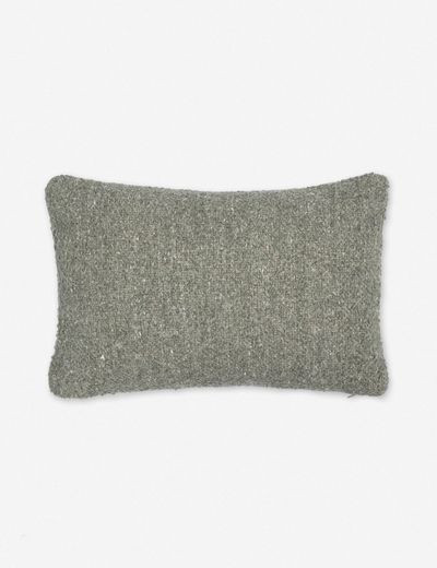 Manon Linen Boucle Lumbar Pillow, Moss | Lulu and Georgia 