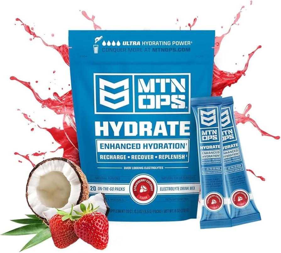 MTN OPS Hydrate Electrolyte Powder - Electrolyte Drink Mix, 20 Single-Serving On-The-Go Packs wit... | Amazon (US)