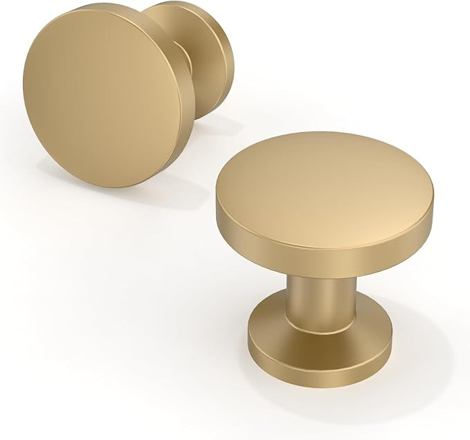 30 Pack Champagne Bronze Cabinet Knobs Single Hole Cabinet Pulls Round Kitchen Cabinet Knobs Draw... | Amazon (US)
