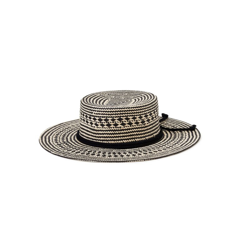 Time and Tru Women’s Two-Tone Boater Hat, Adult Female Boater Hat, Boater Sunhat | Walmart (US)