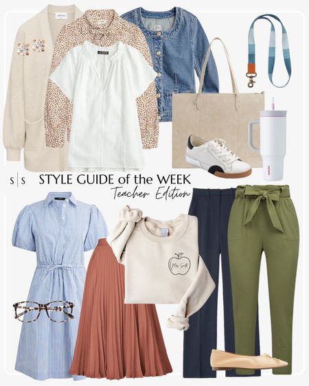 Style Guide of the Week | Teacher  Edition: mix of transitional Summer to Fall casual pieces for the week! 

Timeless style, Teacher outfit ideas, Teacher style, Back to School outfit, warm weather style, Fall outfit, Summer outfits, closet basics, casual style, chic style, everyday outfit. See all details on thesarahstories.com ✨

#LTKstyletip #LTKBacktoSchool #LTKFind