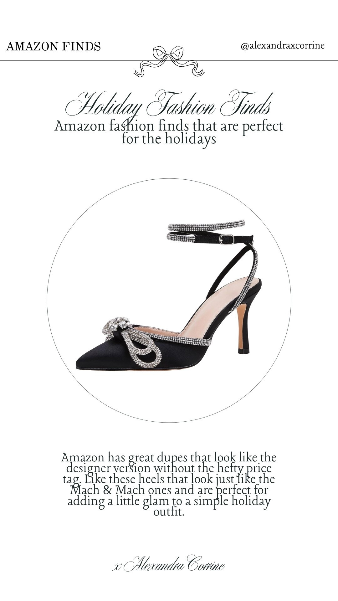 Chic Amazon holiday fashion finds 🤍❄️

Holiday outfit inspo, Christmas party outfit ideas, chic style inspo, amazon fashion finds, amazon accessories, formal wear, bougie on a budget, heels, shoes

#LTKFindsUnder100 #LTKHoliday #LTKSeasonal