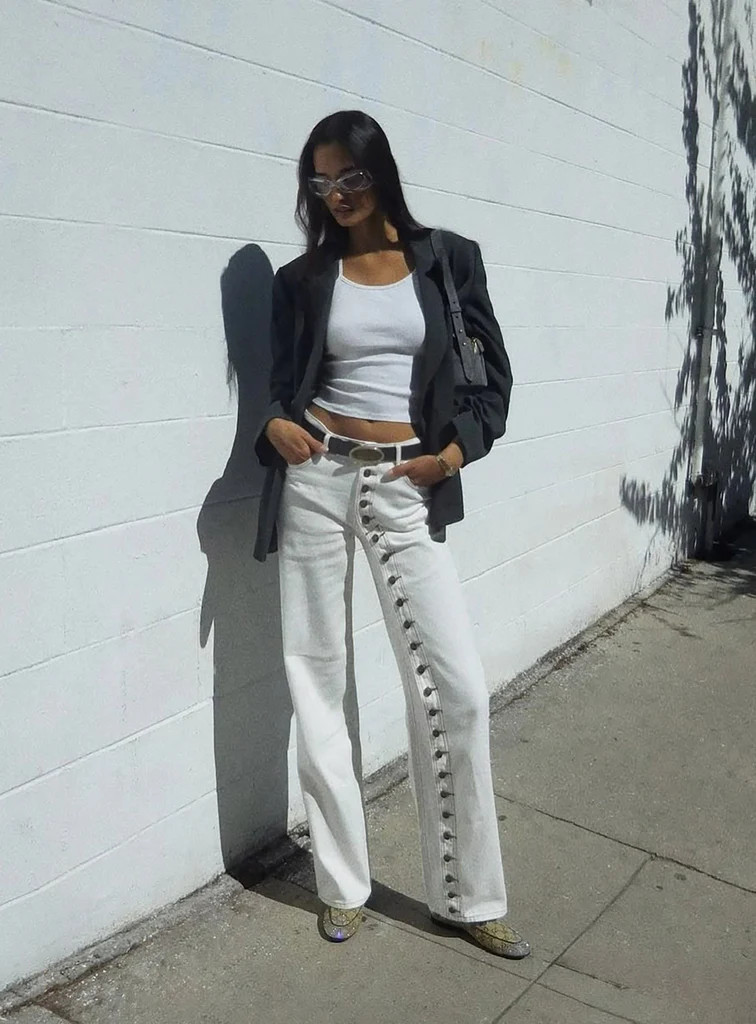 Penny Mid Rise Straight Leg Jeans White | Princess Polly US