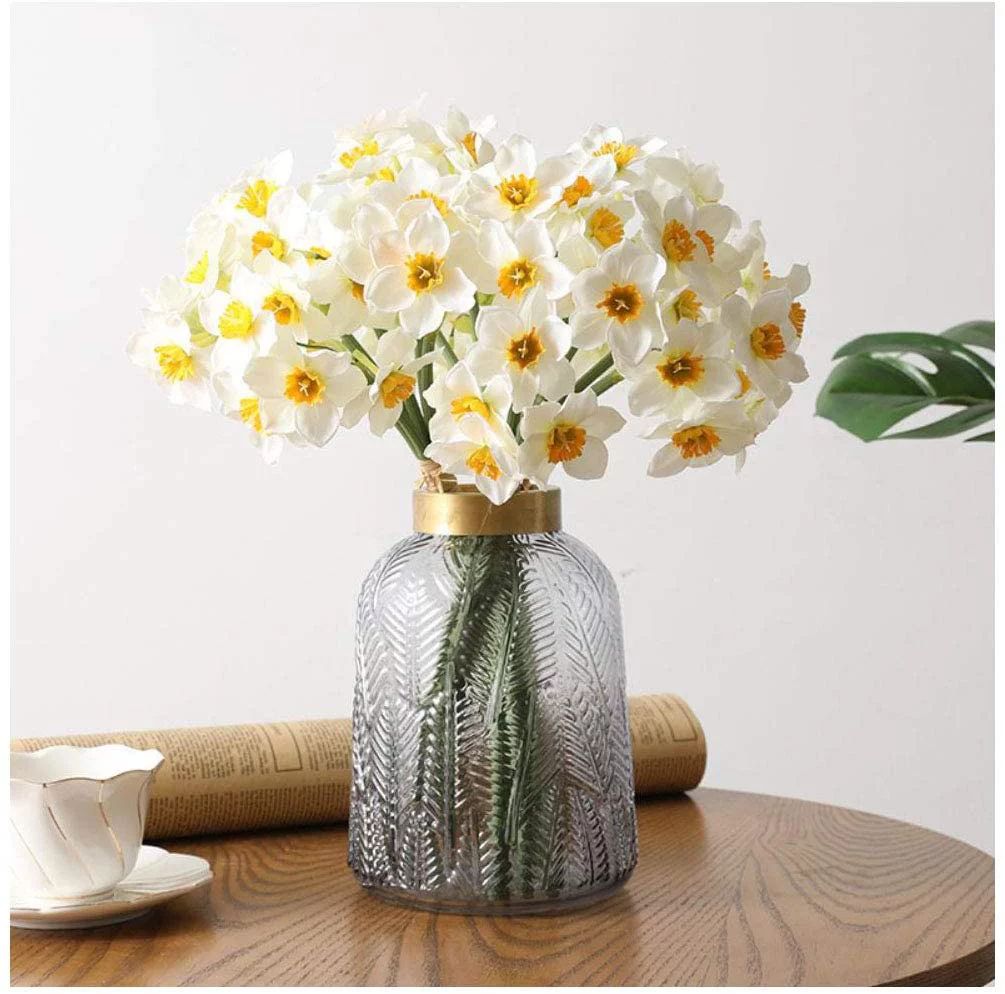 Visland 6PCS Artificial Daffodils Flowers Spring Flower Fake Silk Flower Arrangement for Home Wed... | Walmart (US)