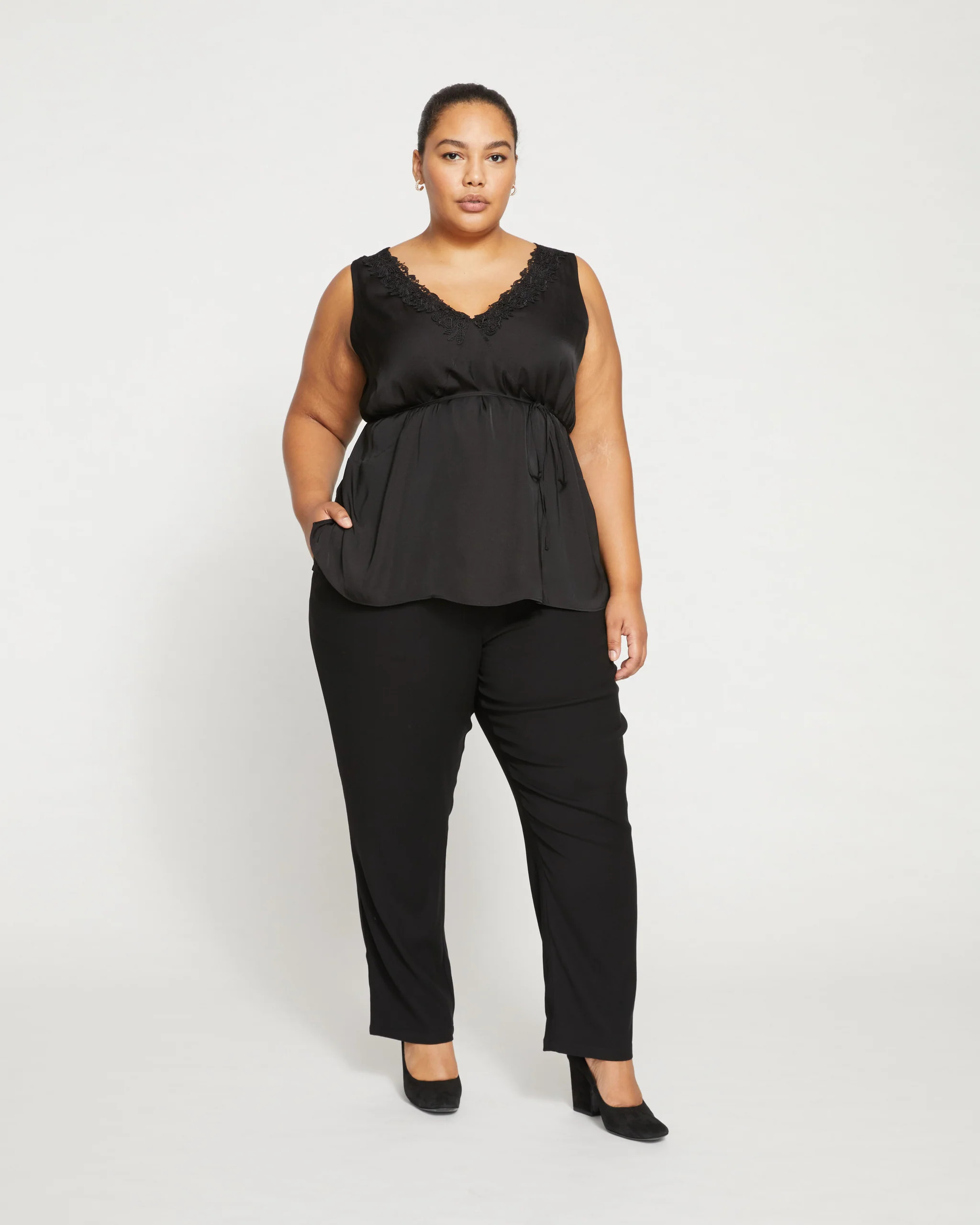 Sante Double Luxe Cigarette Pants - Black | Universal Standard