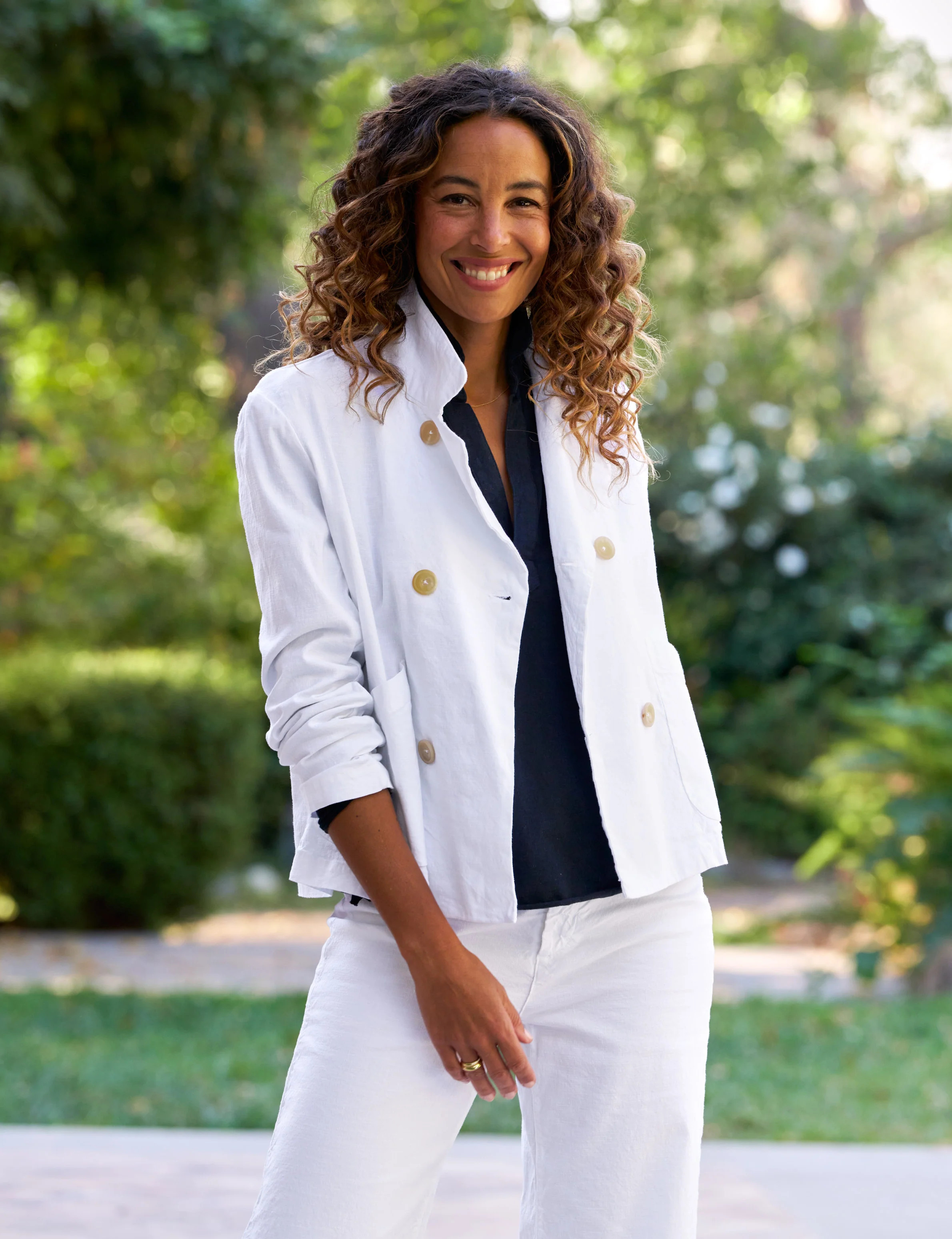 MINI BELFAST White, Italian Performance Linen | Frank & Eileen