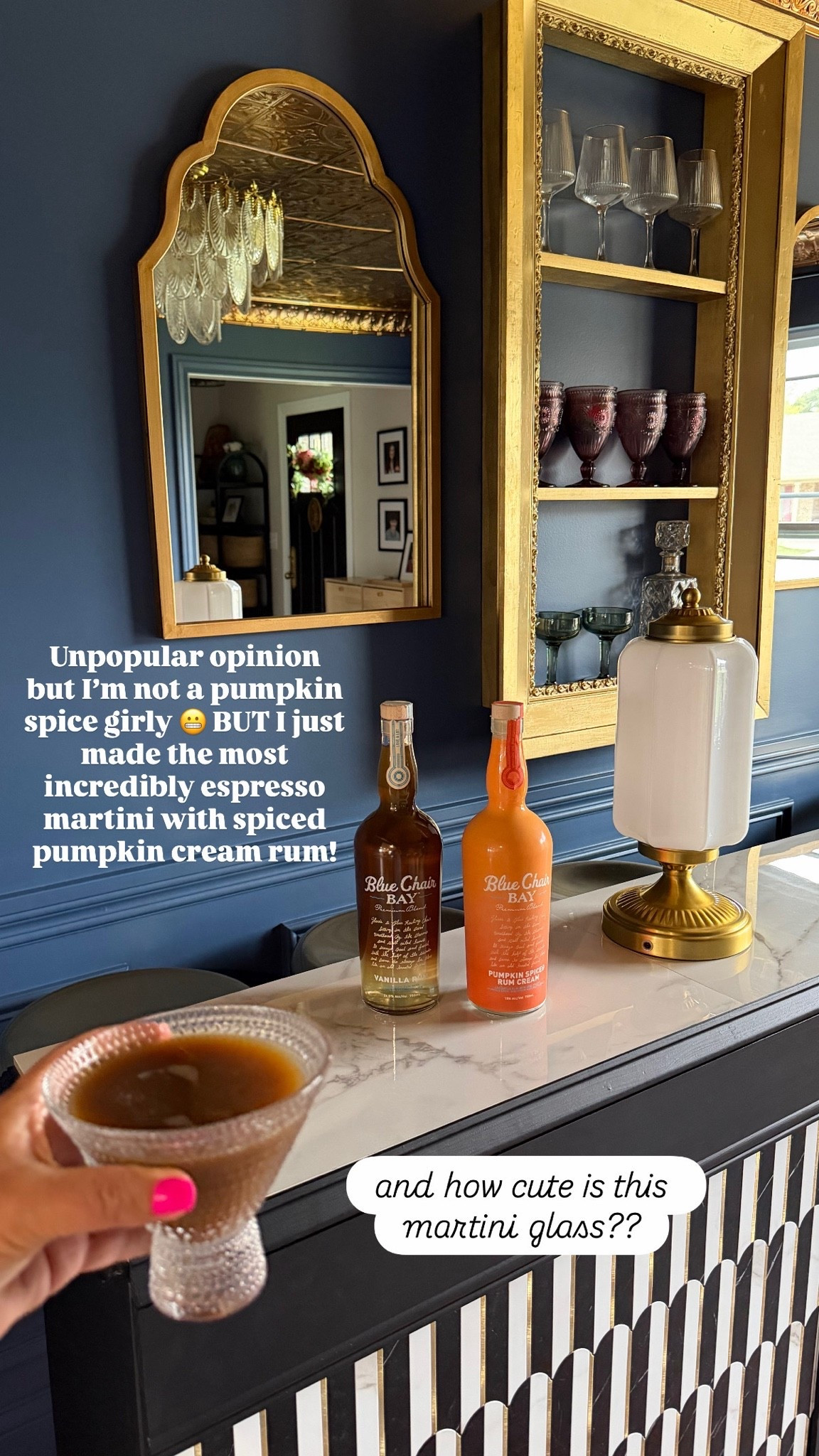 I used espresso, Blue Chair Bay vanilla rum + the new BCB pumpkin spiced rum cream. SOOOO GOOD!!! Linked all my fav bar wear for ya. Cheers!! 🍸

#LTKHome