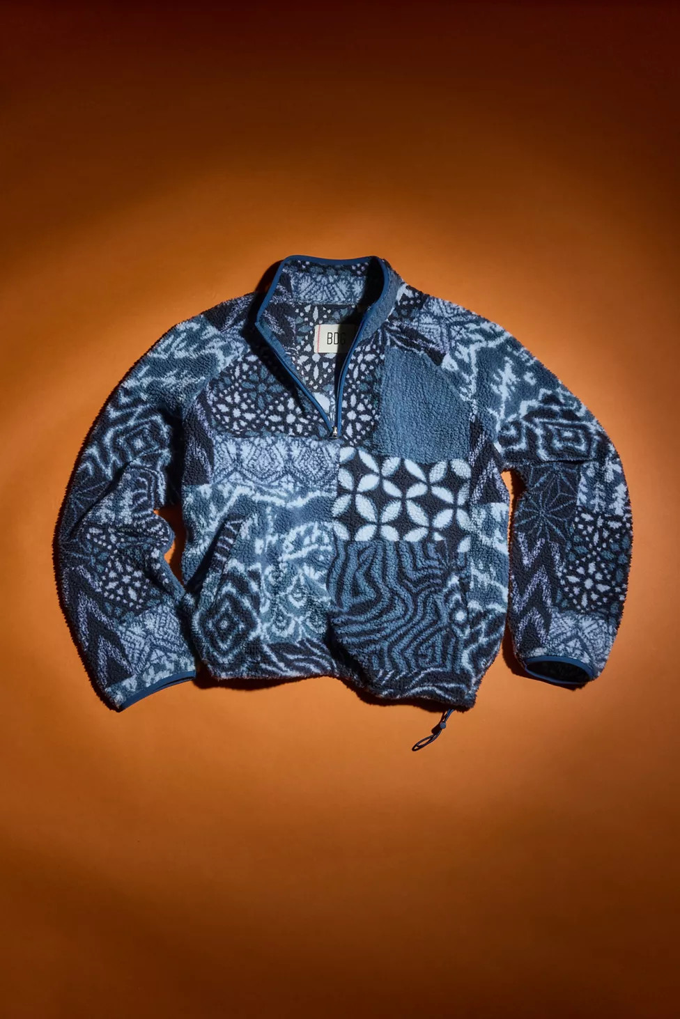 BDG Printed Fleece Quarter Zip Sweatshirt | Urban Outfitters (US and RoW)