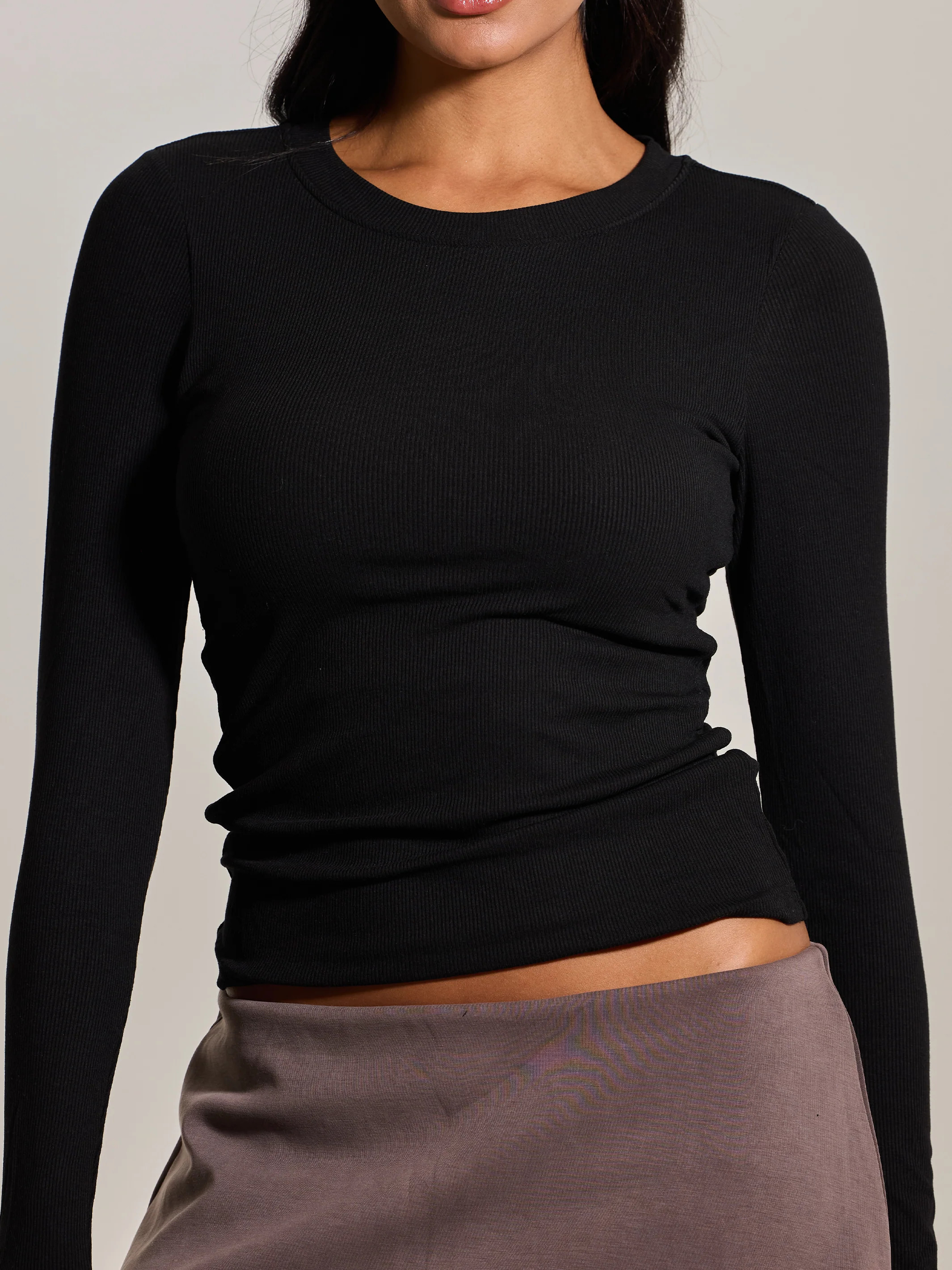Ribbed Crew Neck Long Sleeve | Klassy