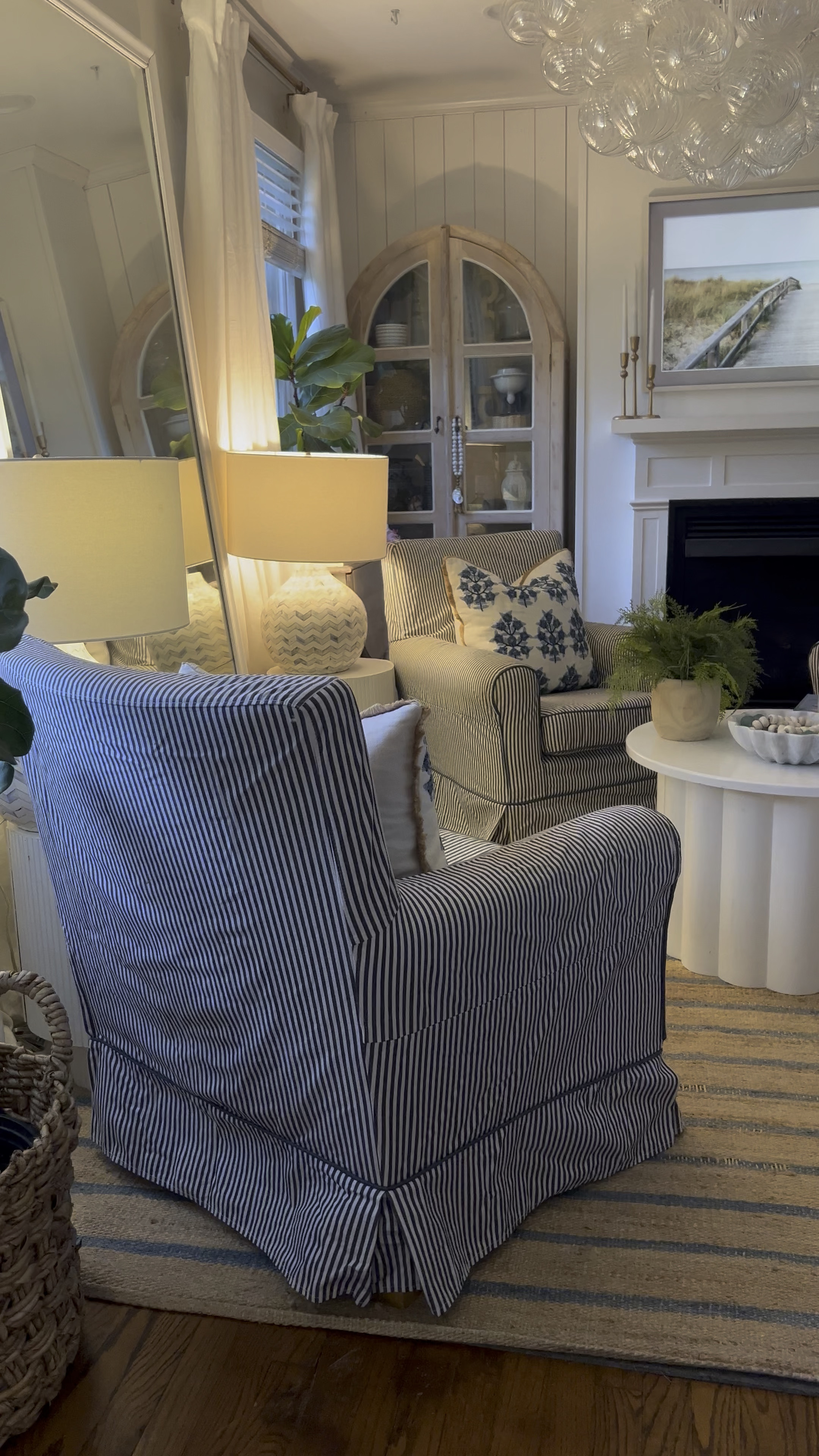 The cutest pinstripe
Covers for these ikea chairs! 

#LTKHome #LTKSeasonal #LTKSummerEdit