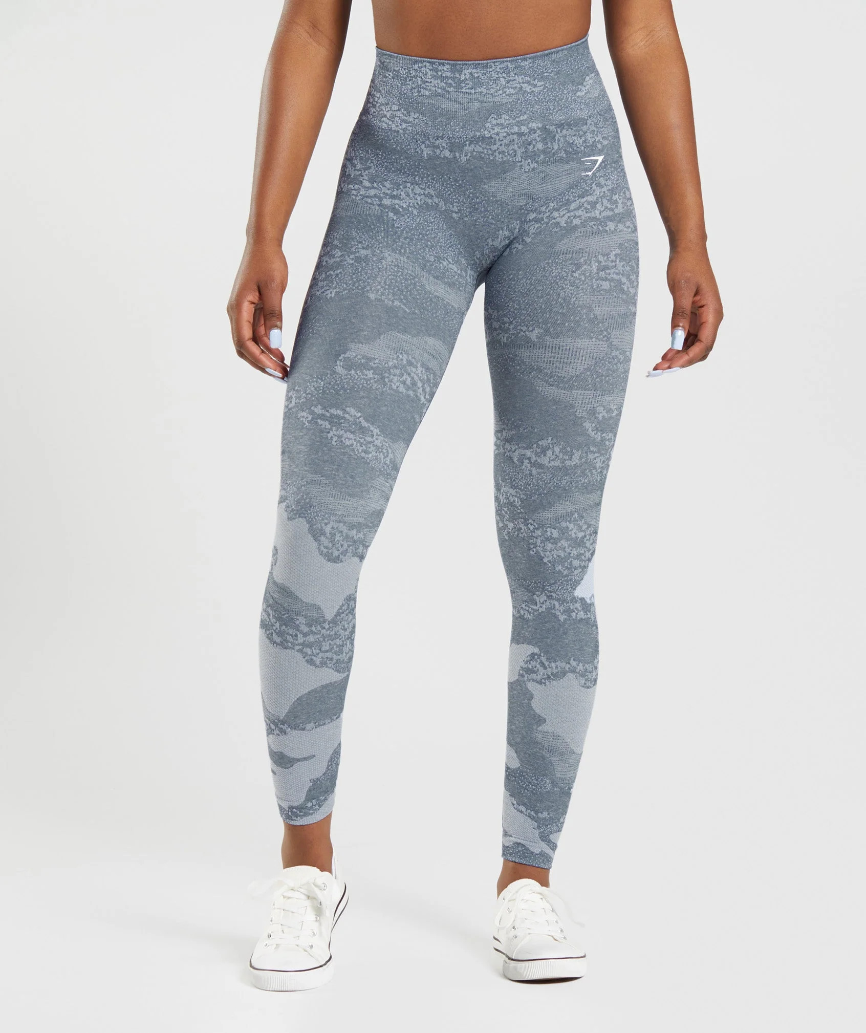 Gymshark Adapt Camo Seamless Leggings - Lava | River Stone Grey/Evening Blue | Gymshark US