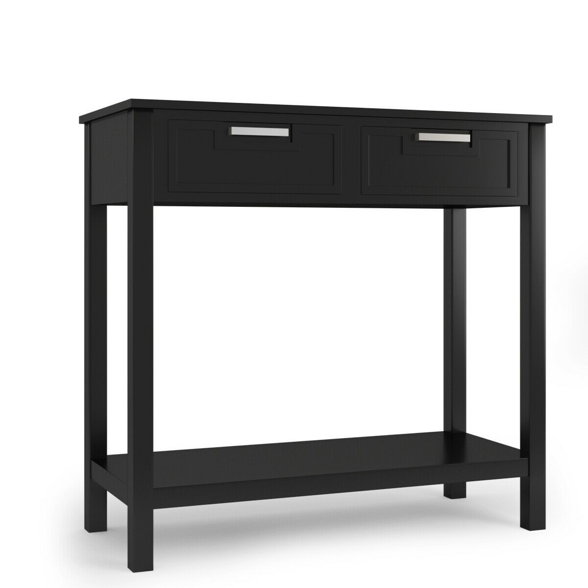 Costway Accent Console Table Entryway Sofa Foyer Table Storage Shelf W/2 Drawers Black | Target