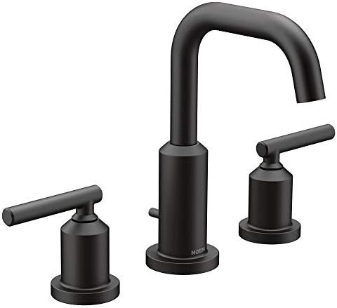 Moen T6142BL Gibson Two-Handle 8-Inch Widespread High Arc Modern Bathroom Sink Faucet, Valve Require | Amazon (US)