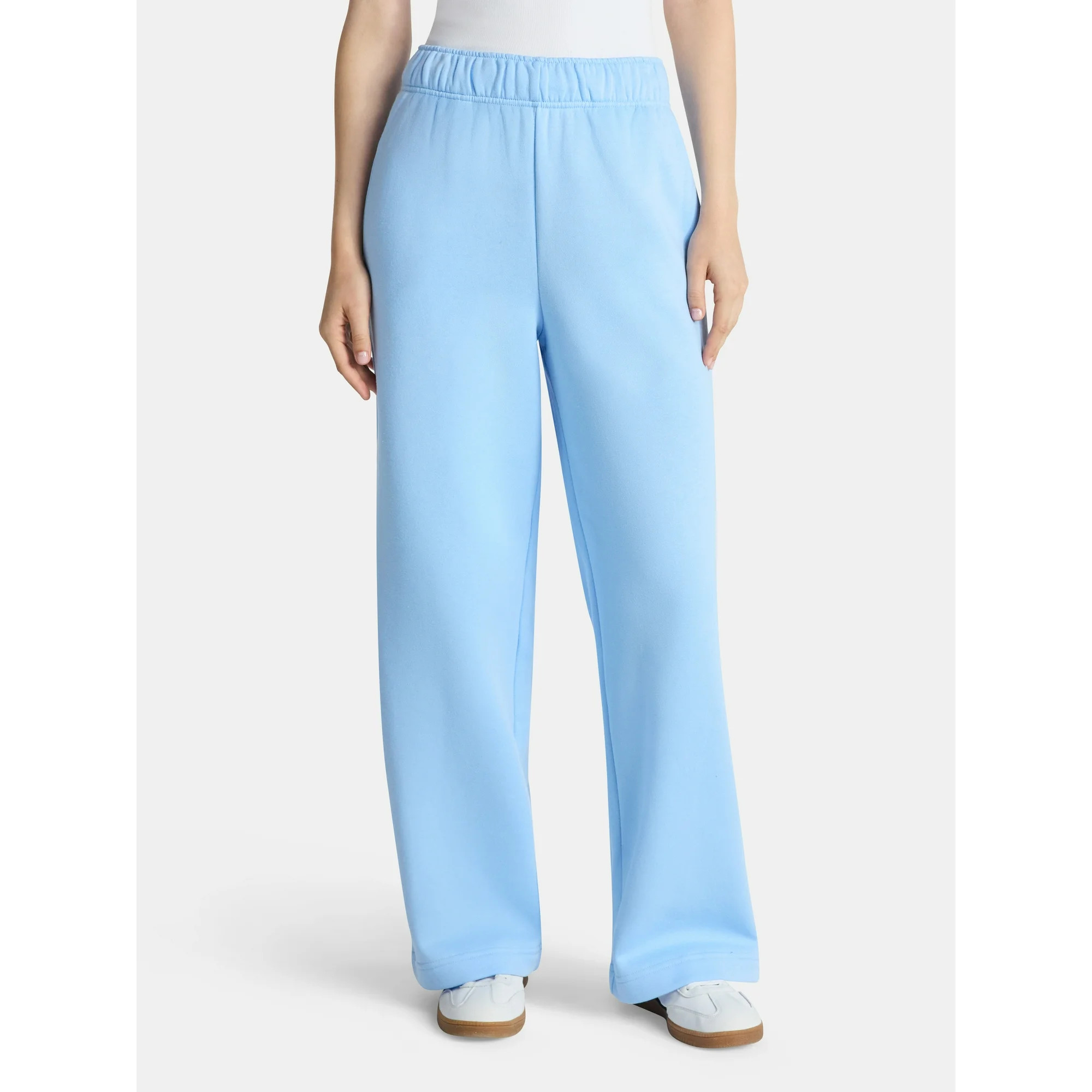 No Boundaries Wide-Leg Foldover Fleece Pants, 30'' Inseam, Women's | Walmart (US)