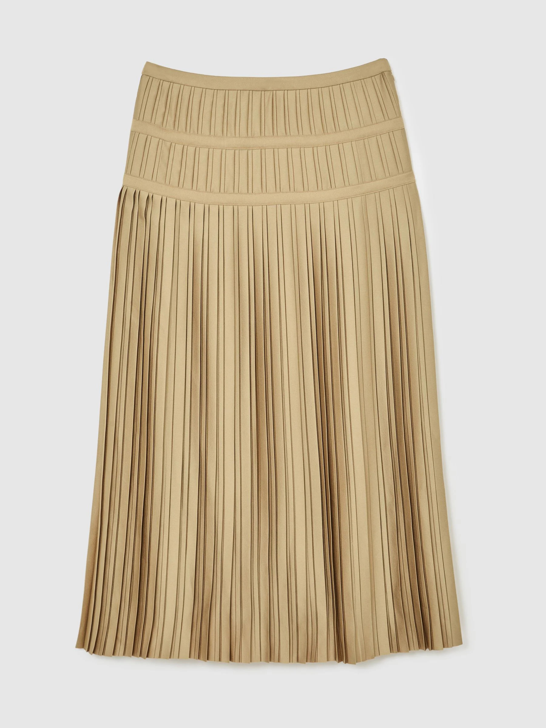 Reiss Reiss Gold Eva Pleated Midi Skirt | Next US