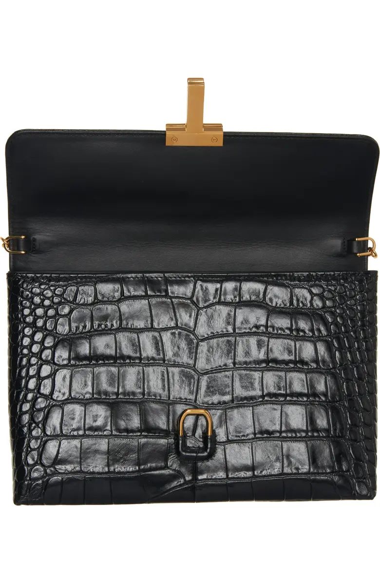 Monarch Medium Croc Embossed Leather Shoulder Bag | Nordstrom