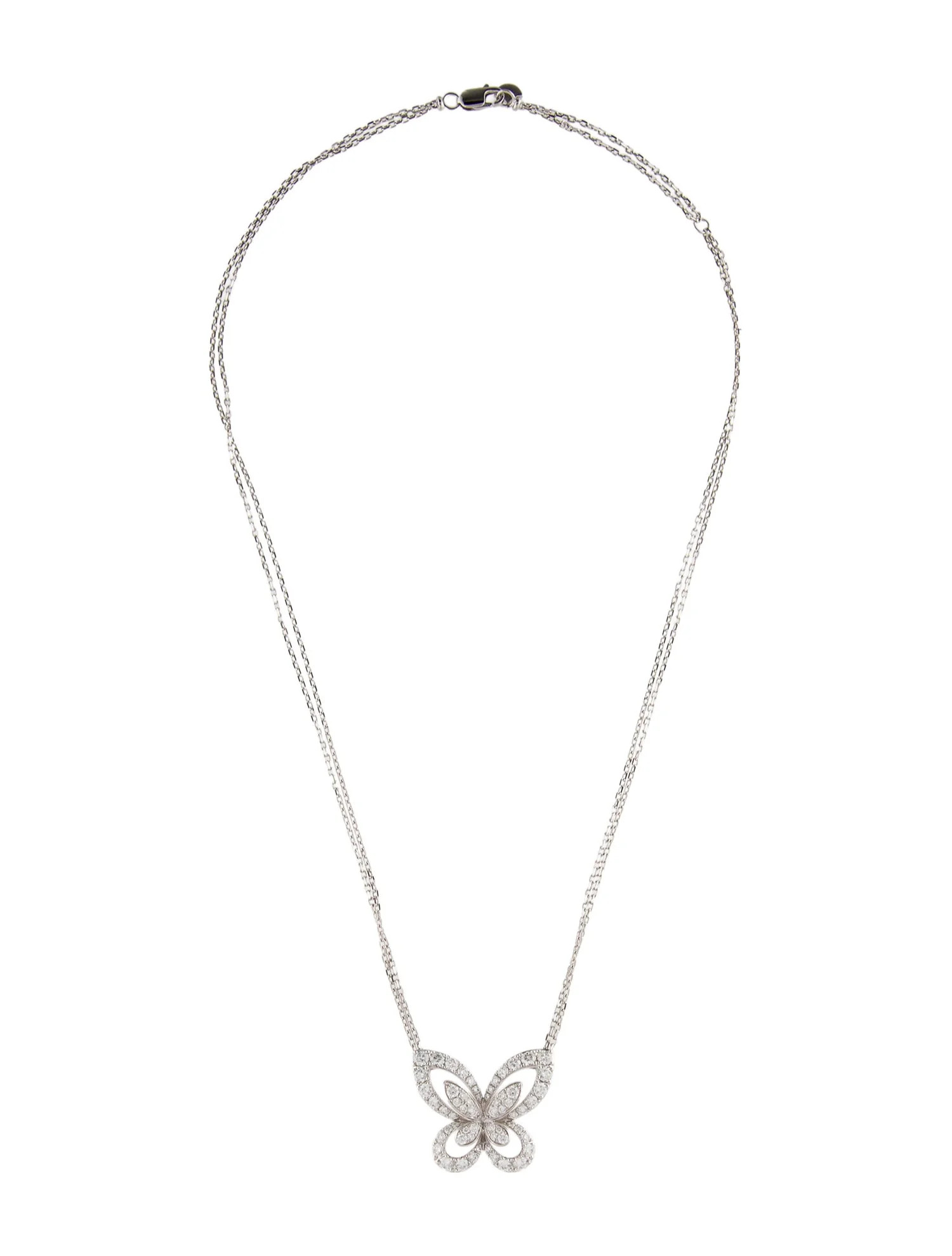 18K 2.17ctw Diamond Large Butterfly Silhouette Pendant Necklace | The RealReal