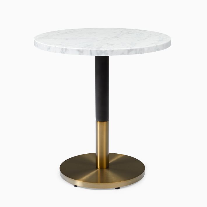 White Marble Round Continental Bistro Table - Small | West Elm (US)