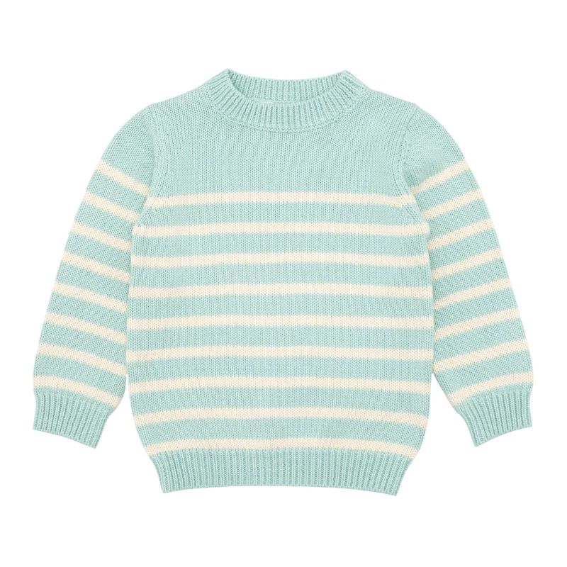 mint and cream stripe knit sweater | minnow