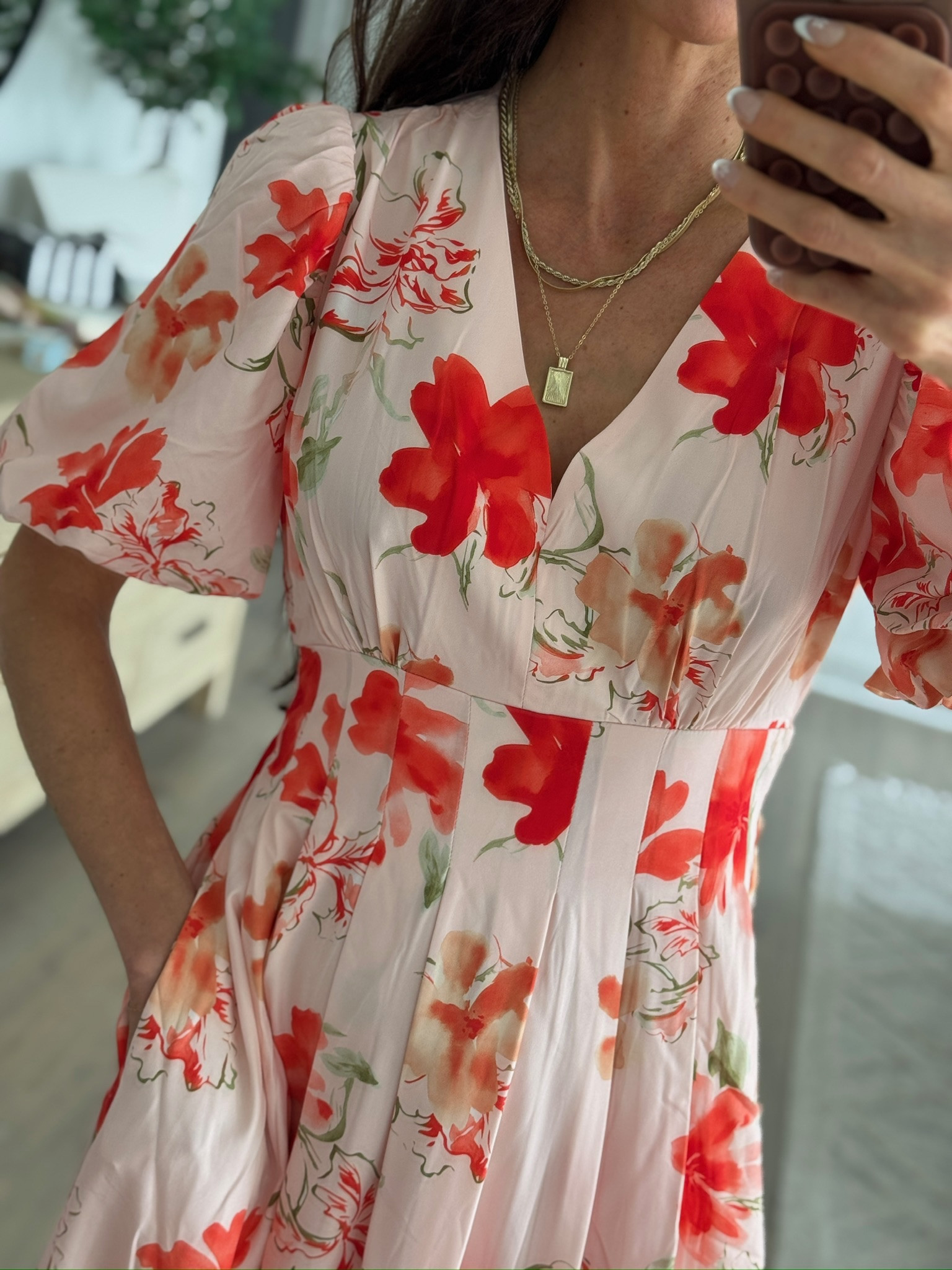 Spring floral dress outfit, midi length dress with sleeves, wedding guest outfit idea, Easter outfit, garden party dress, feminine style, dressy casual outfit, block heel sandals look

#LTKootd #LTKSeasonal #LTKmomlife