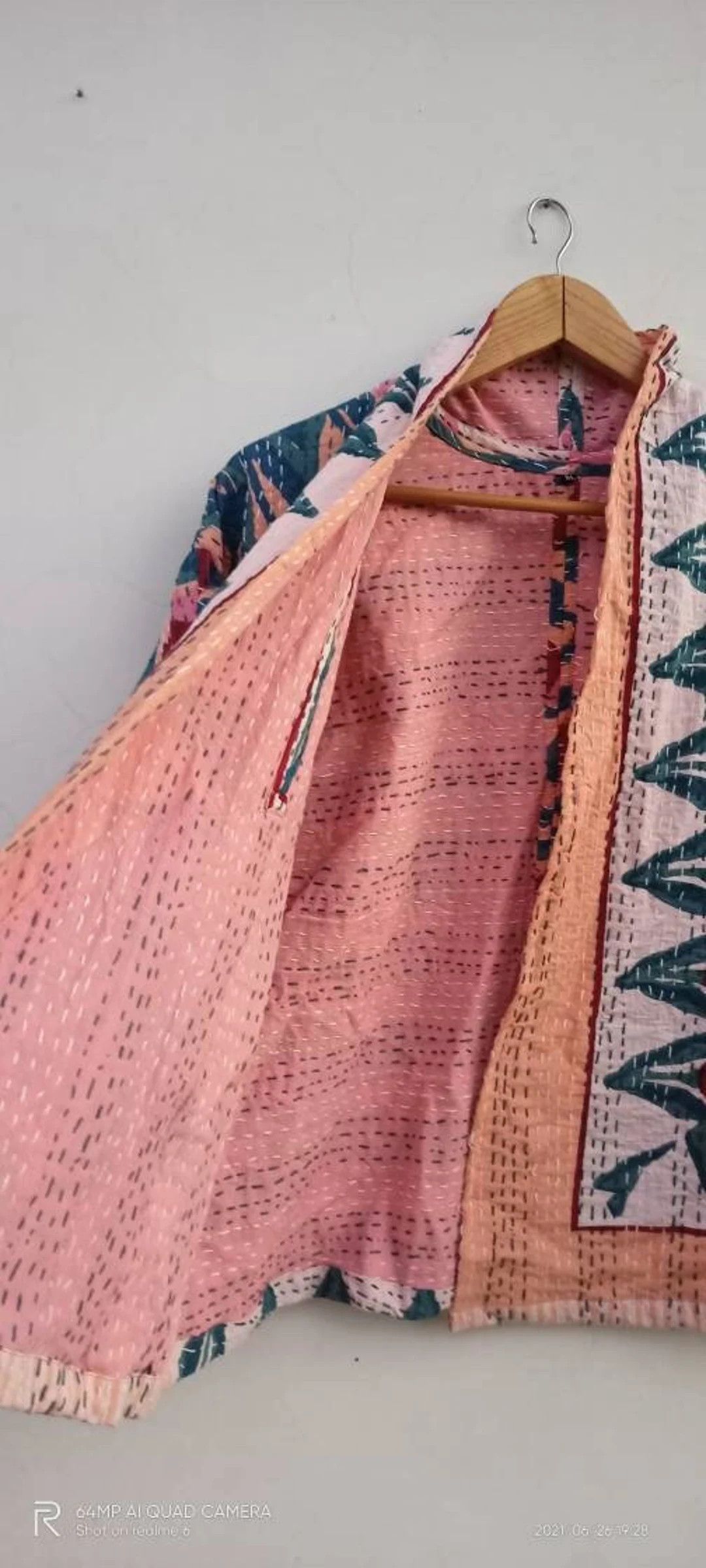 New indigo kantha quilted short kimono women wear vintage coat festival fashion hand made cotton ... | Etsy (CAD)