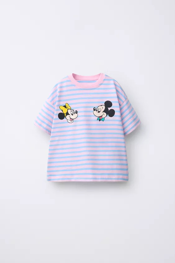 STRIPED MICKEY & MINNIE MOUSE © DISNEY T-SHIRT | Zara US