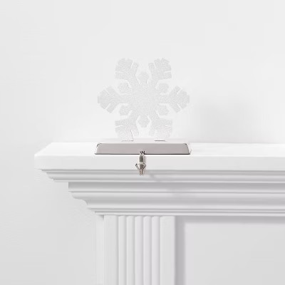 1ct Glitter Snowflake Christmas Stocking Holder White - Wondershop™ | Target
