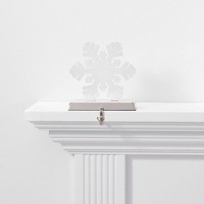 1ct Glitter Snowflake Christmas Stocking Holder White - Wondershop™ | Target