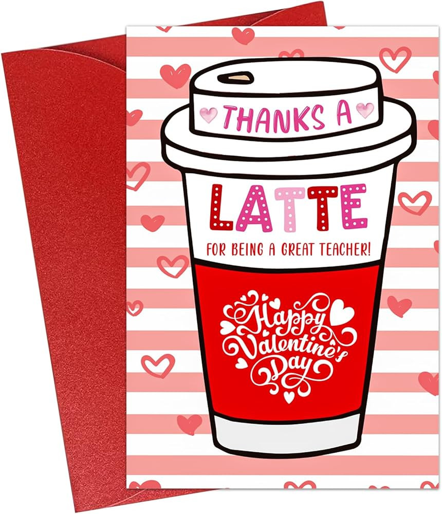 Teacher Valentines Day Cards Happy Valentine's Day Cards for Teacher Valentine's Day Coffee Greet... | Amazon (US)
