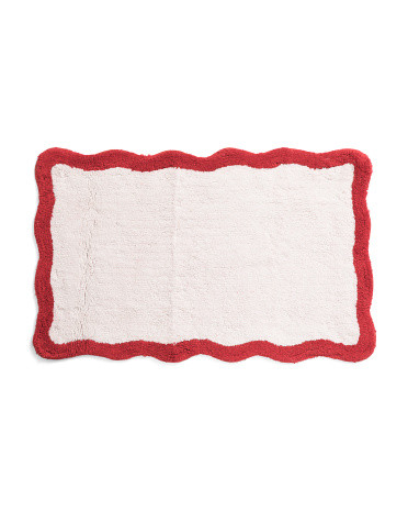 20x32 Christmas Scalloped Bath Rug | TJ Maxx