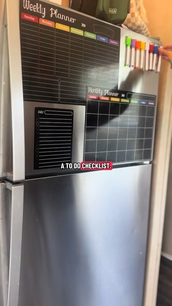 Hivillexun Magnetic Black Dry Erase Calendar White Board Set (3-Pack) - Monthly, Weekly Planners & Daily Notepad for Fridge, Home & Office, Includes 8 Markers

#LTKSaleAlert #LTKGiftGuide #LTKHome