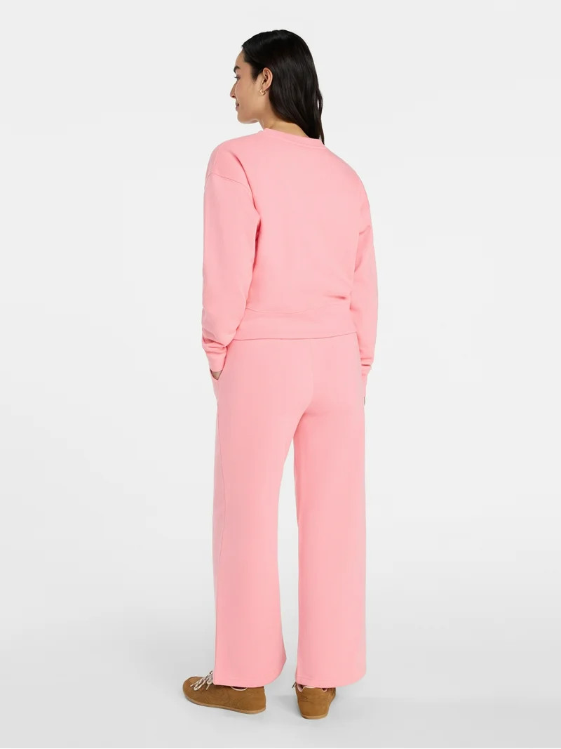 Time and Tru Women's and Women's Plus V-Neck Sweatshirt and Pants Set, 2-Piece, Sizes XS-4X | Walmart (US)