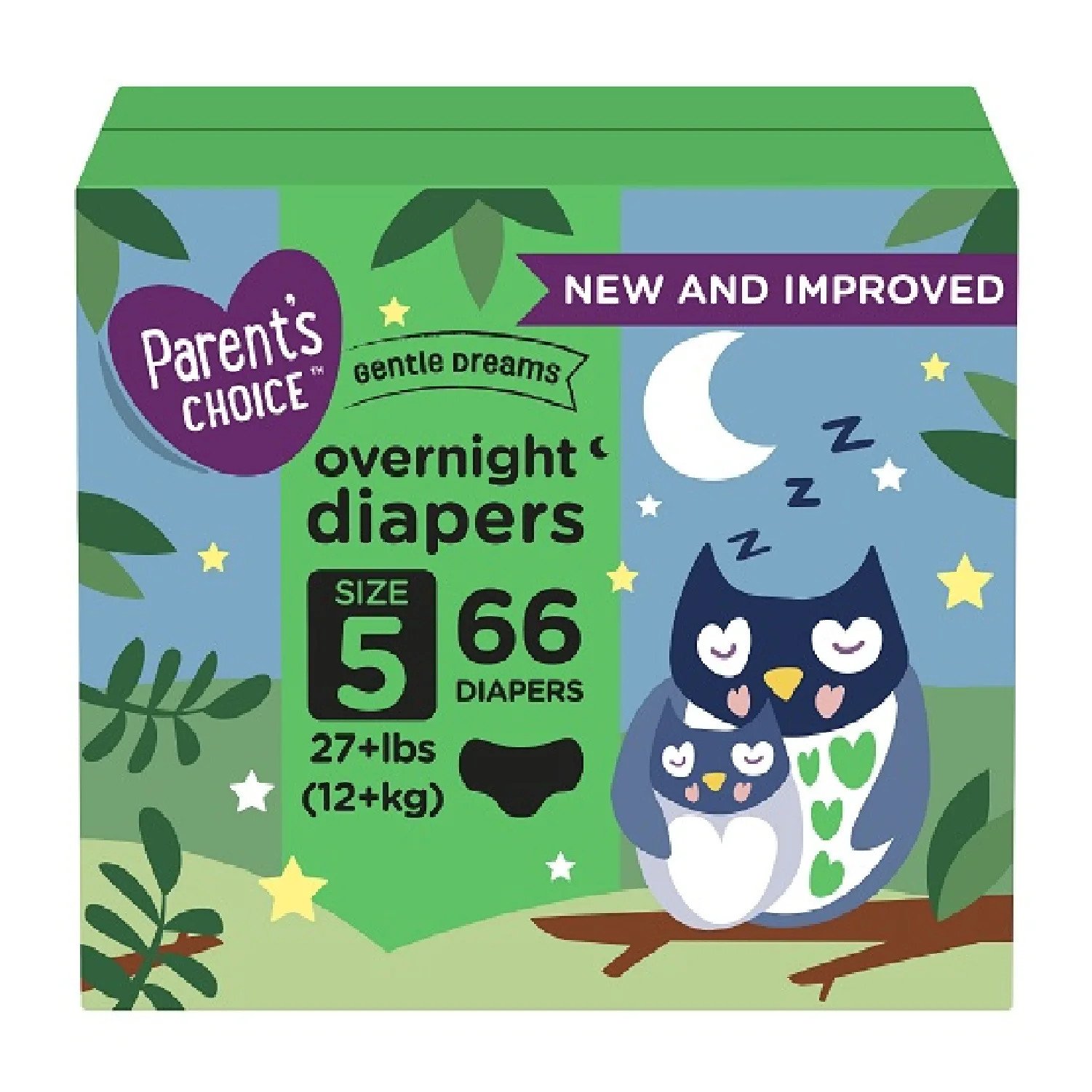 Parent's Choice Gentle Dreams Overnight Diapers, Size 5 66 Pcs | Walmart (US)