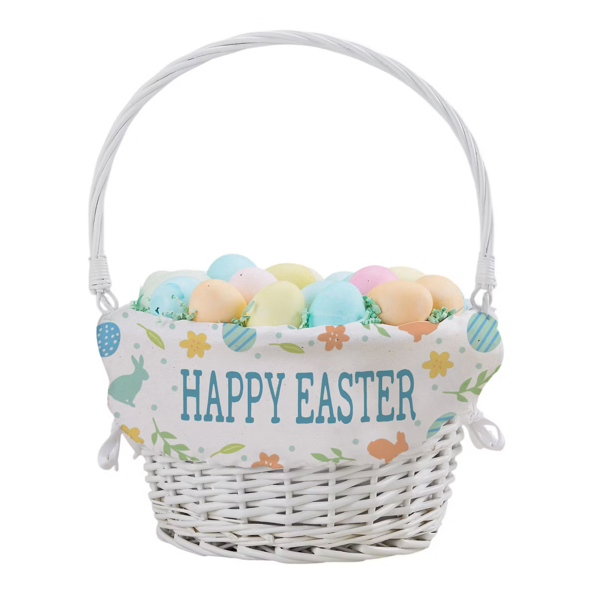 Personalization Mall Colorful Easter Pattern Personalized Easter Basket with Folding Handle | Target