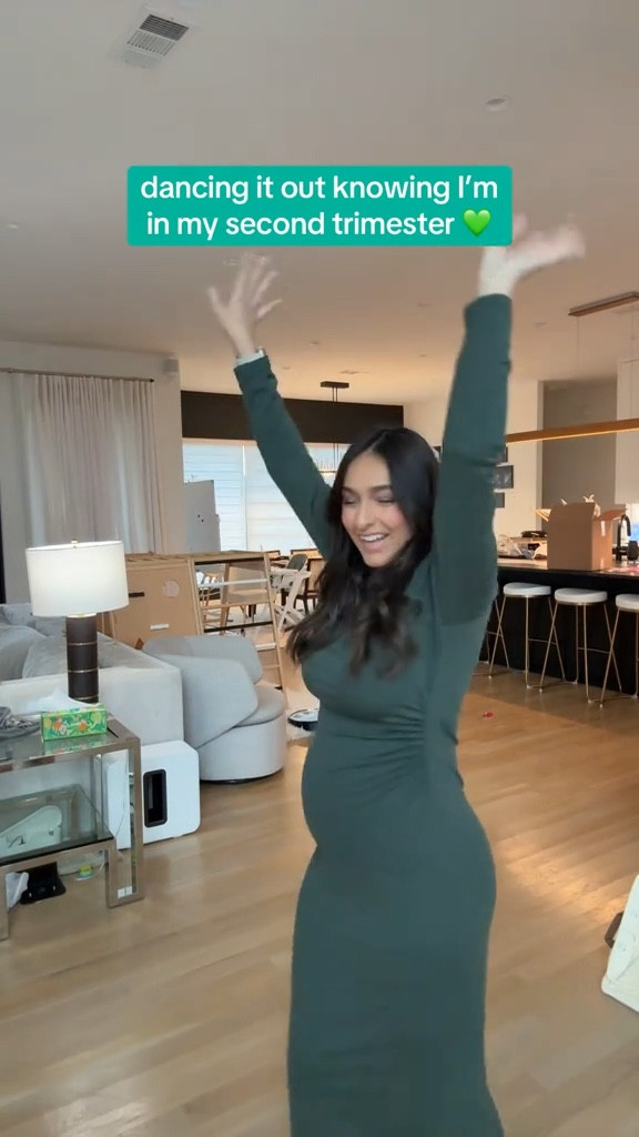 Mood for second trimester! 💚💚

Wearing a size M in the dress! 

#LTKStyleTip #LTKBump #LTKBaby