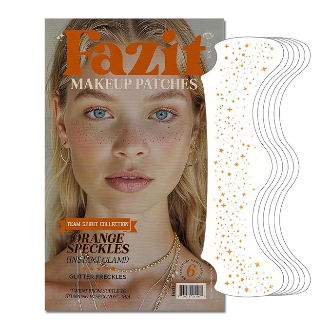 Fazit Makeup Patches - Orange Speckles - Waterproof - Temporary Face Patches for Women - 6 Count | Amazon (US)