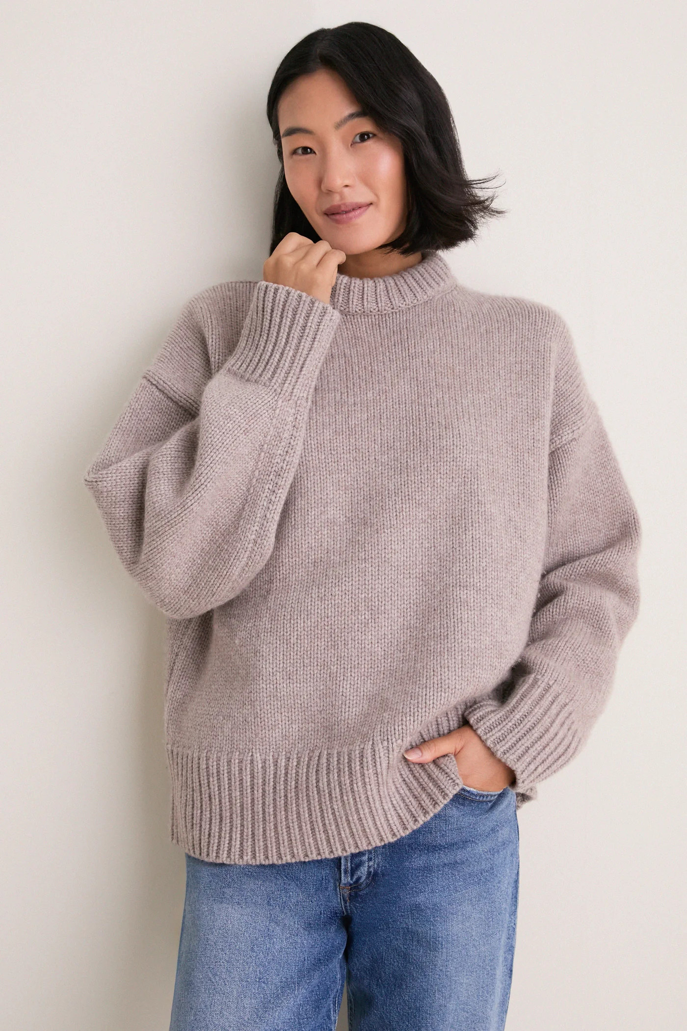 Wheat Genevieve Cashmere Wool Blend Crewneck Sweater | Tuckernuck (US)