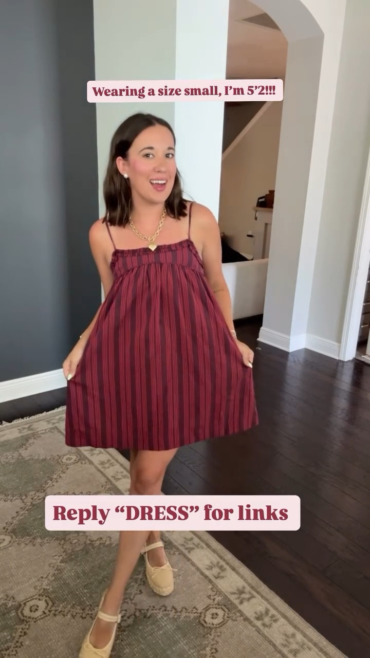 Reply “DRESS” for links  Wearing a size small, I’m 5’2!!!