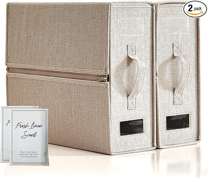 Bed Sheet Organizer Scent Sachet Bundle - Linen Set Storage - Bedding for King, Queen, Twin Sheet... | Amazon (US)