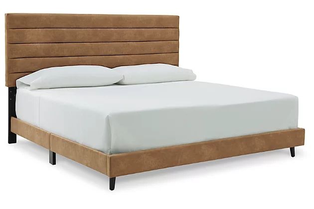 Vintasso King Upholstered Bed with Channeled Headboard | Ashley Homestore
