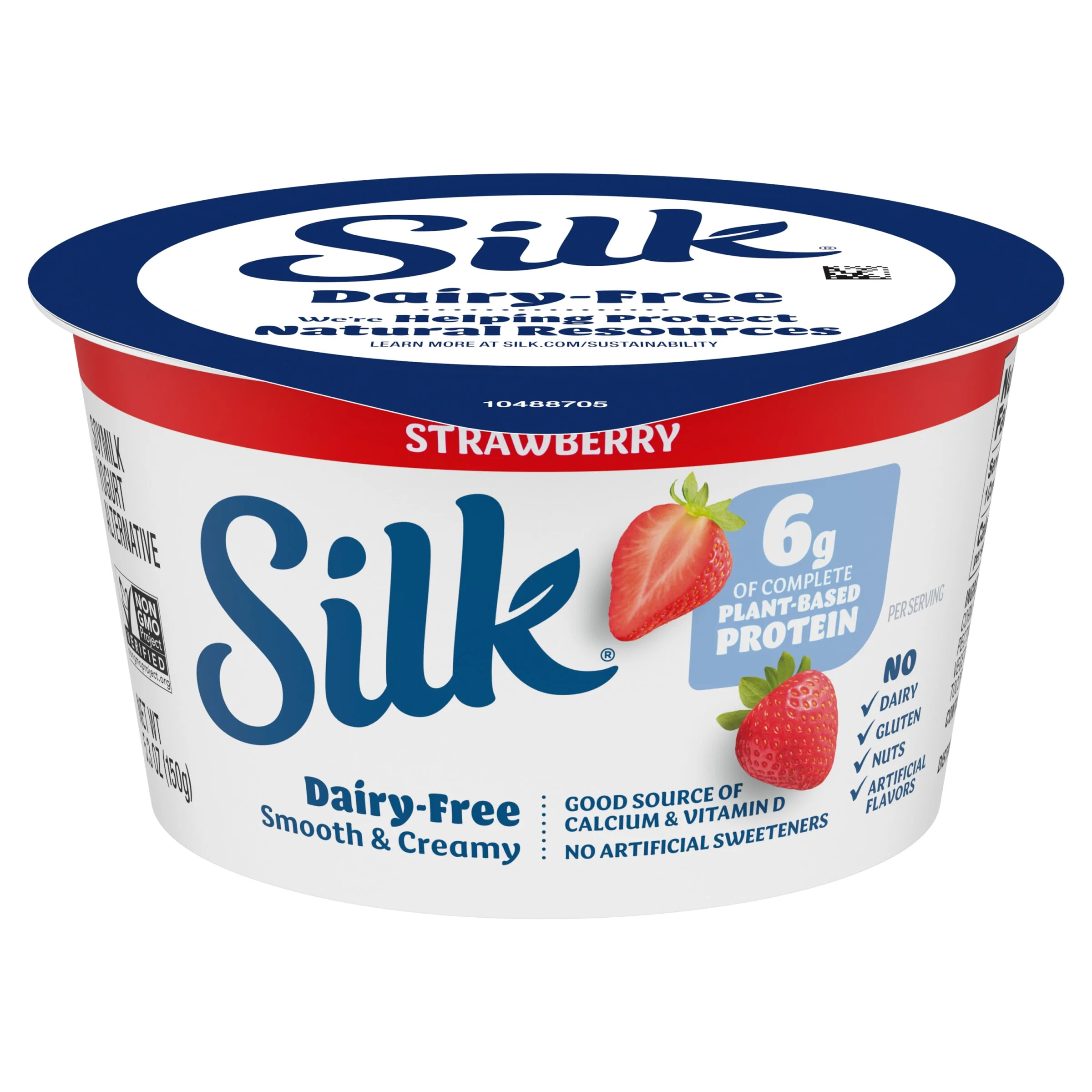 Silk Dairy Free, Strawberry Plant Based, Soy Milk Yogurt Alternative Container, 5.3 oz | Walmart (US)
