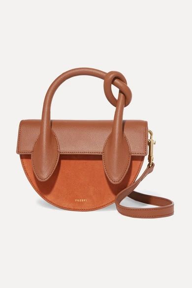 Dolores suede and textured-leather shoulder bag | NET-A-PORTER (US)