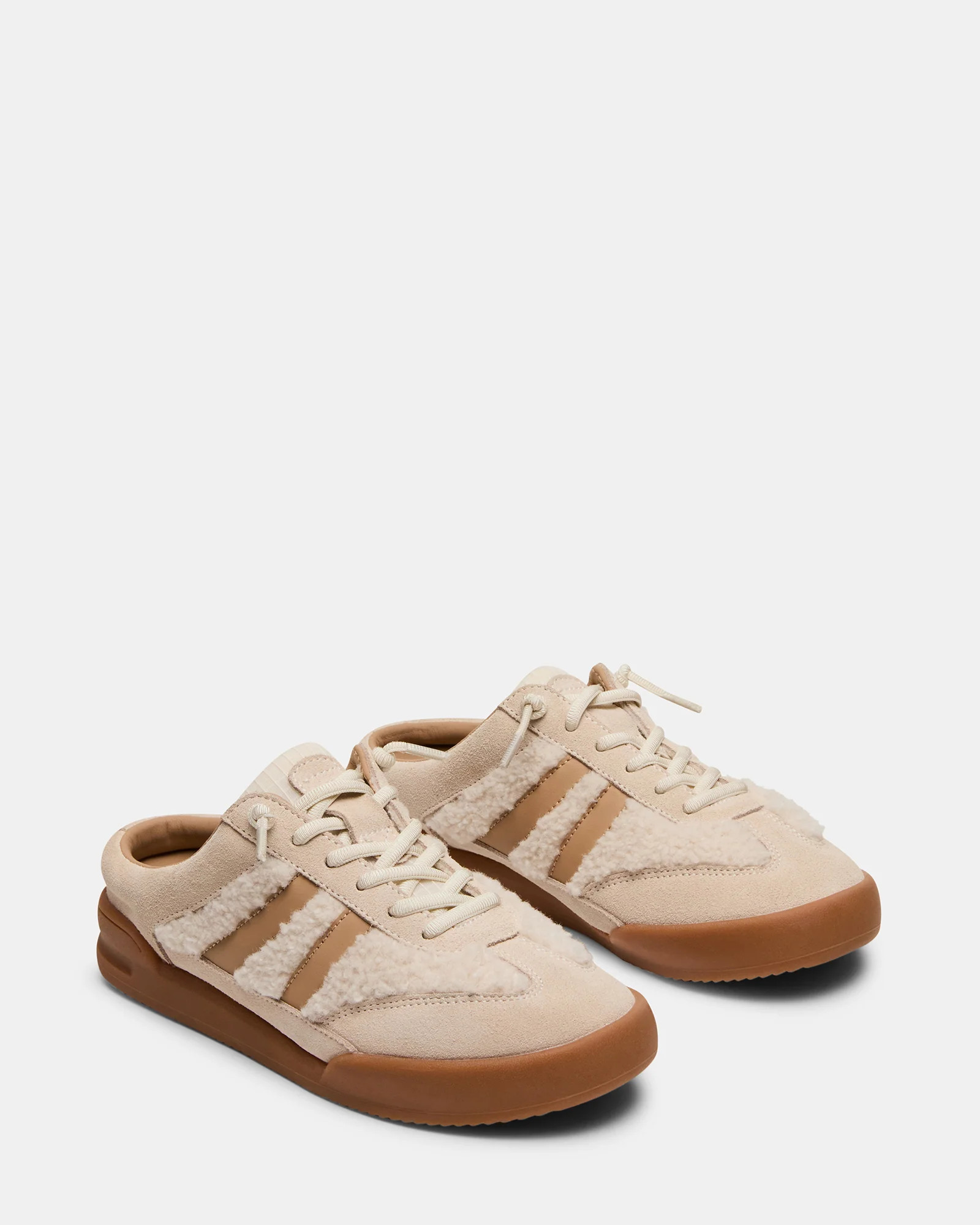 VANDY Faux Fur Bone Multi Low-Top Lace-Up Mule Women's Sneaker | Steve Madden (US)