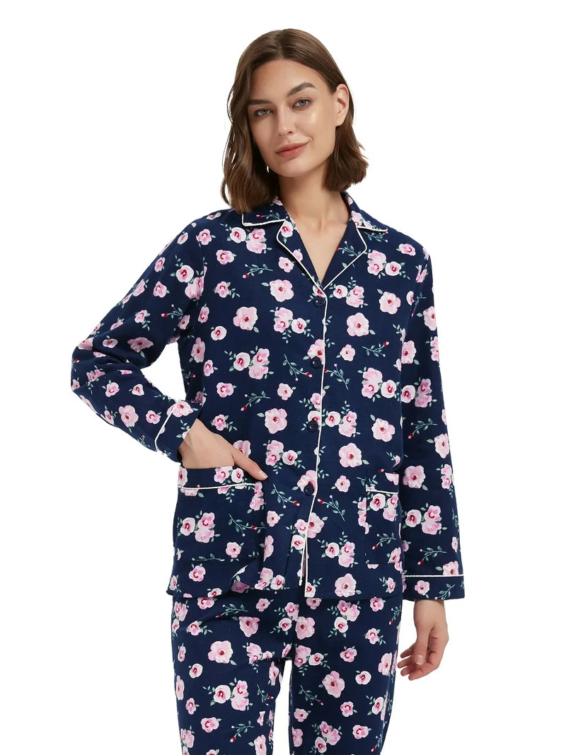 Kolipajam Cotton Flannel Pajamas for Women 100% Cotton Flannel Pajamas Set Cozy Loungewear S | Walmart (US)