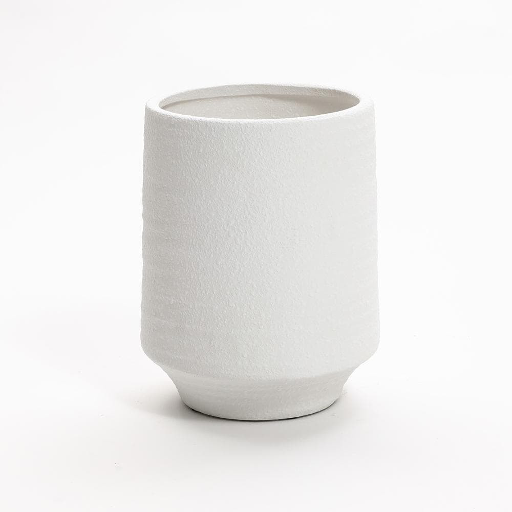 LuxenHome White Clay Modern Vase | WHD2200-S | Lowe's