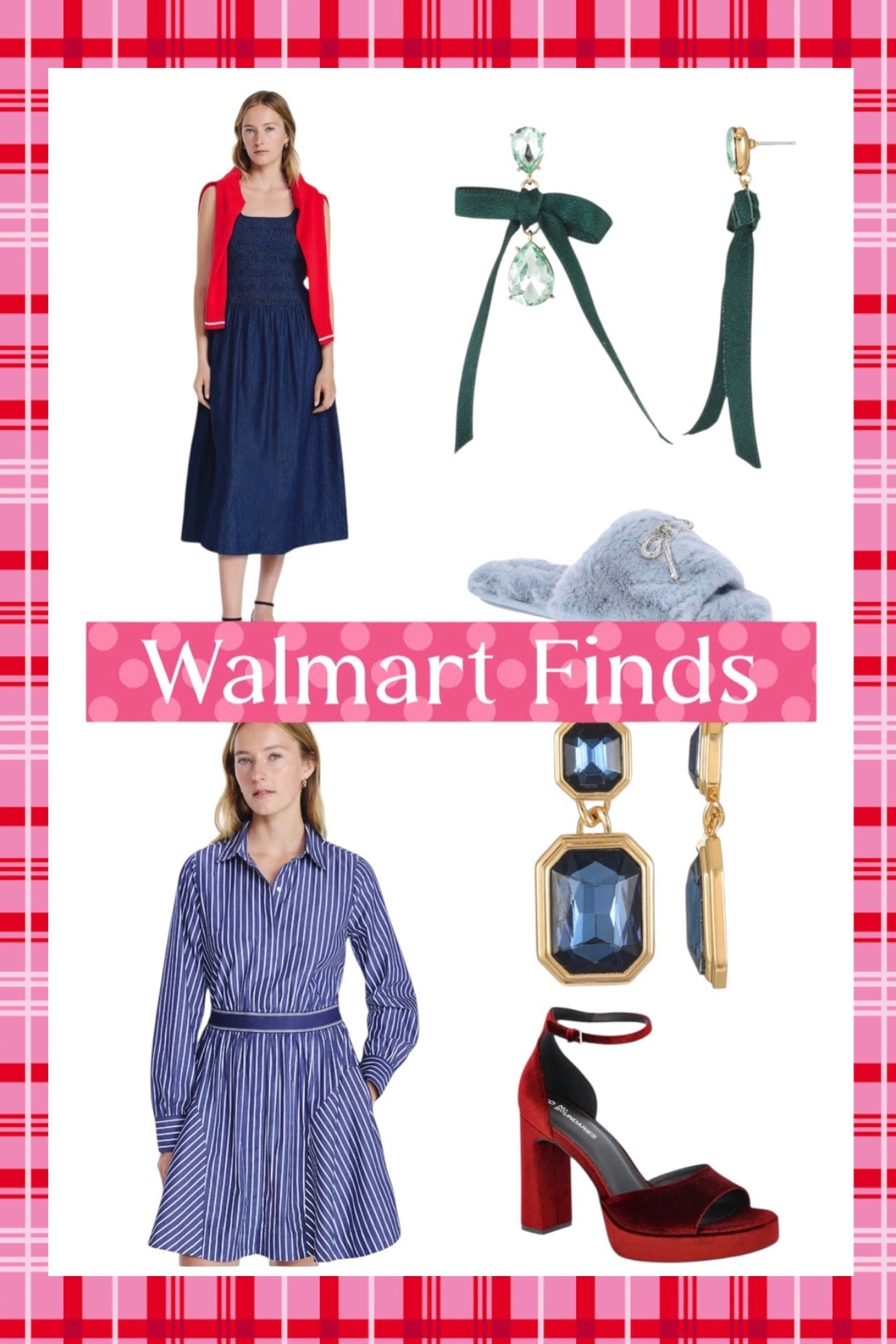 Walmart Finds That Look Way More Expensive 🎀🛍️

Sharing a roundup of Walmart fashion finds that seriously punch above their price point. From classic cotton dresses that work for everyday or dressed-up moments, to statement earrings that add instant polish, plus comfy-cute slippers and a bold platform heel for holiday parties and date nights. These are easy, affordable pieces you can mix into your wardrobe now or grab as last-minute gifts that don’t feel last minute. Everything here is budget-friendly, versatile, and perfect for styling multiple ways throughout the season.

Affordable Walmart fashion finds, Walmart dresses for women, Free Assembly dress, cotton shirt dress, midi dress with pockets, statement earrings under $10, holiday outfit ideas, Walmart heels, platform heels, cozy slippers, giftable fashion finds, budget style inspiration, everyday dresses, holiday party outfit ideas, Walmart outfit roundup 🎄✨

#LTKFindsUnder50 #LTKGiftGuide #LTKWorkwear